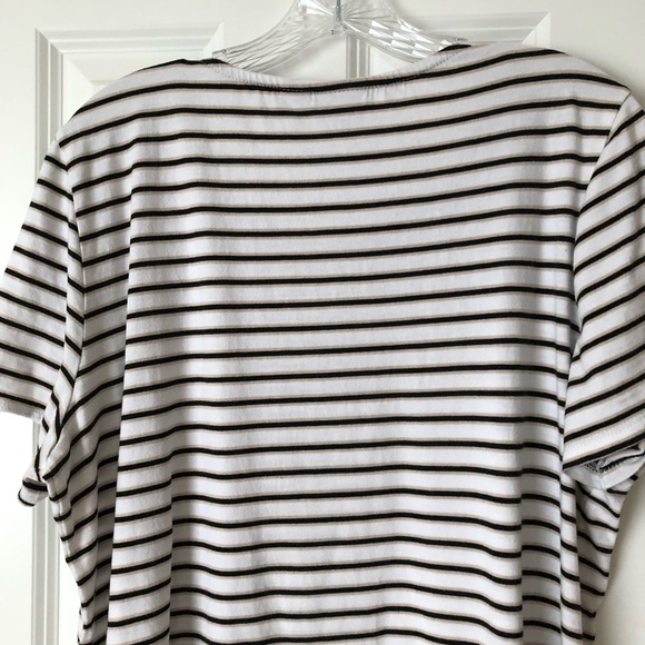 Chico’s Size 3 (Misses 16/18) White Striped Knit top - Picture 7 of 8